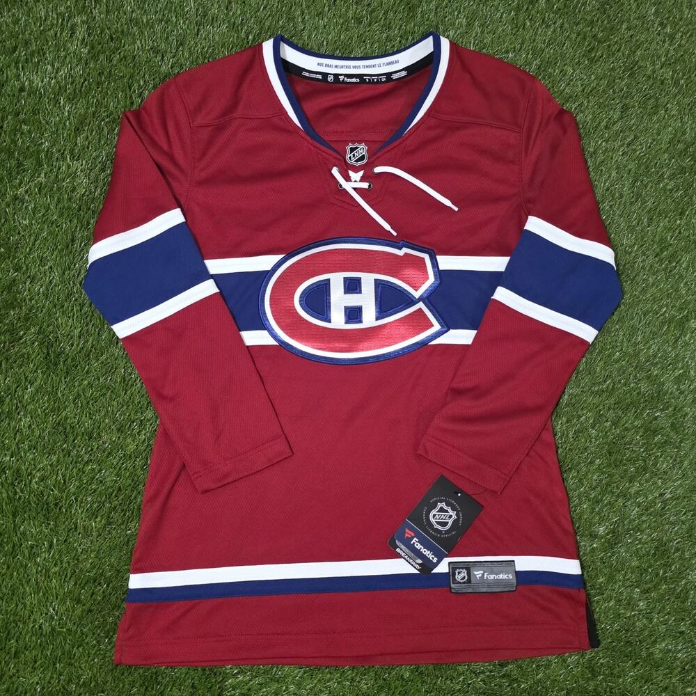 Fanatics Women's Size XS NHL Montreal Canadians Red Hockey Jersey New